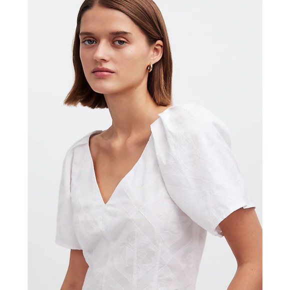Madewell Tops - Madewell White Puff Sleeve Blouse